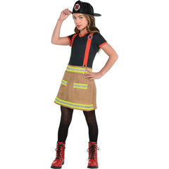 Wild Firefighter Girl Halloween Costume with Helmet