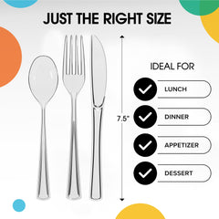 150 Pc. Clear Plastic Cutlery Combo Set