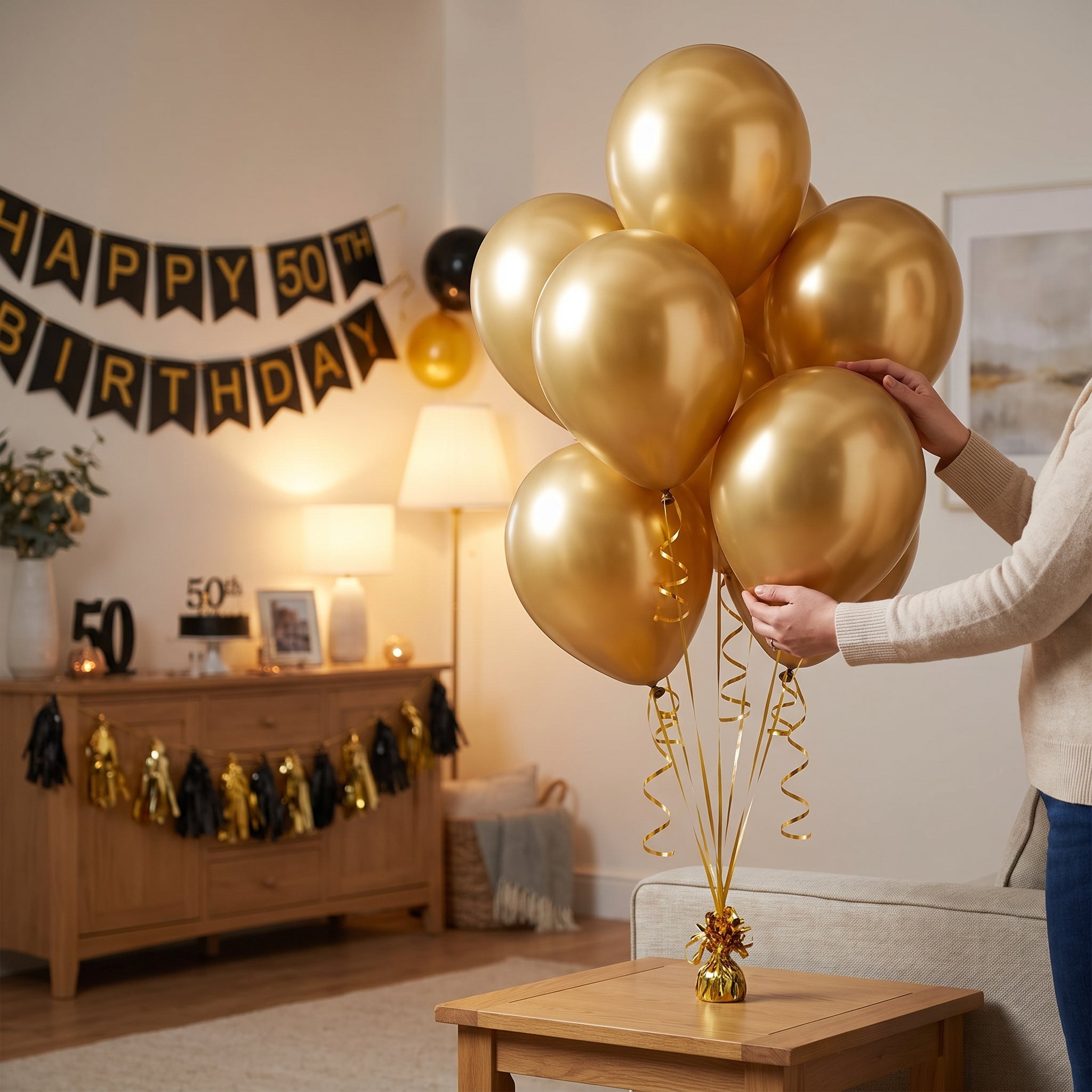 Satin Luxe Gold Latex Balloons, 11-Inch, 6-Pack