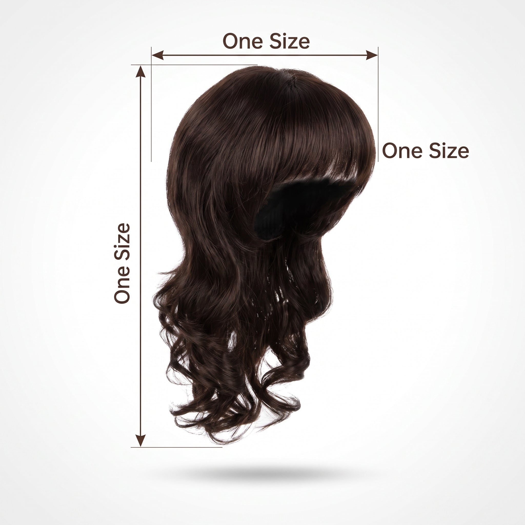 Retro Mullet Wig - Dark Brown Costume Accessory for Halloween