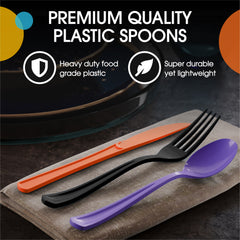 150 Pc. Halloween Plastic Cutlery Combo Set | Orange & Black