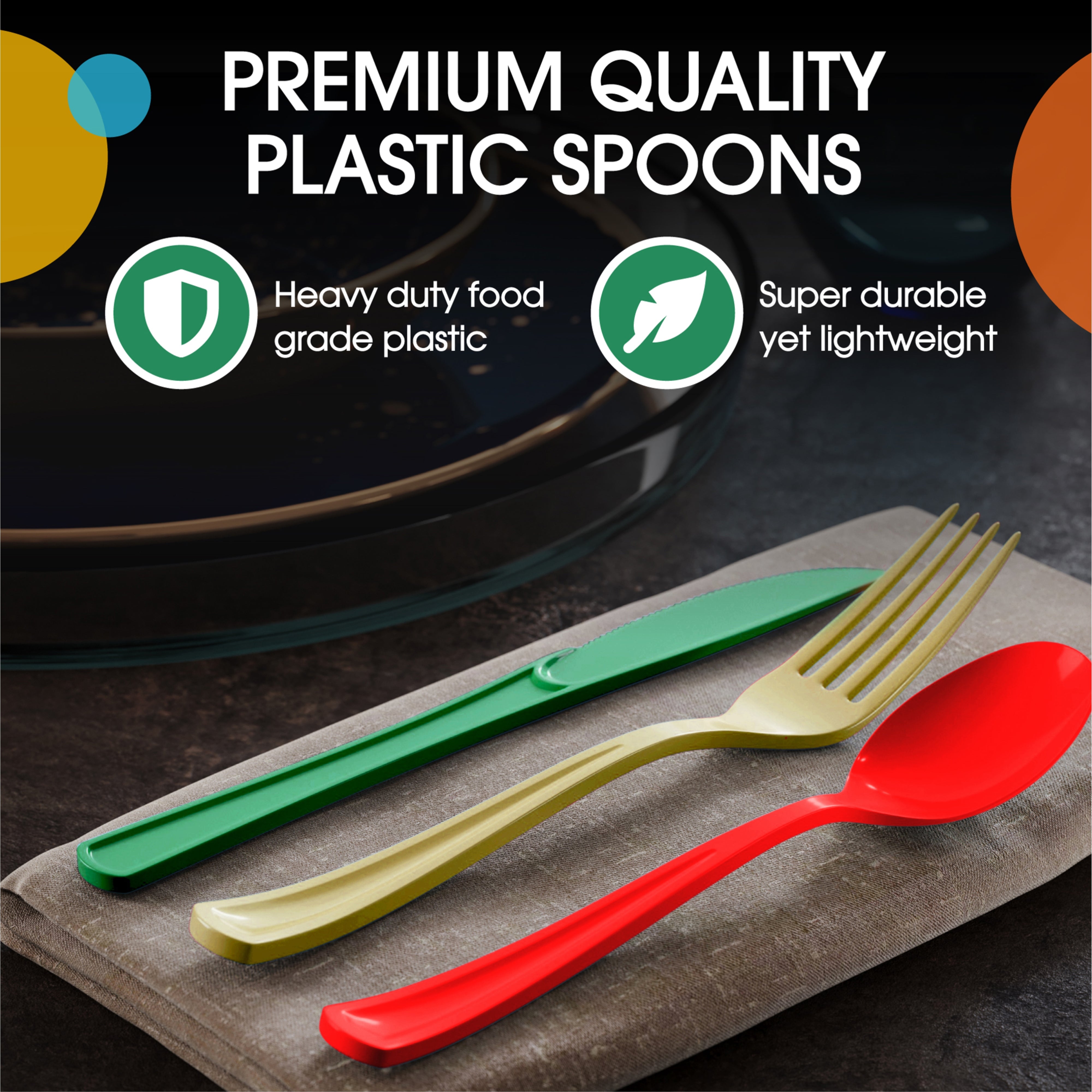 150 Pc. Christmas Plastic Cutlery Combo Set | Red & Green