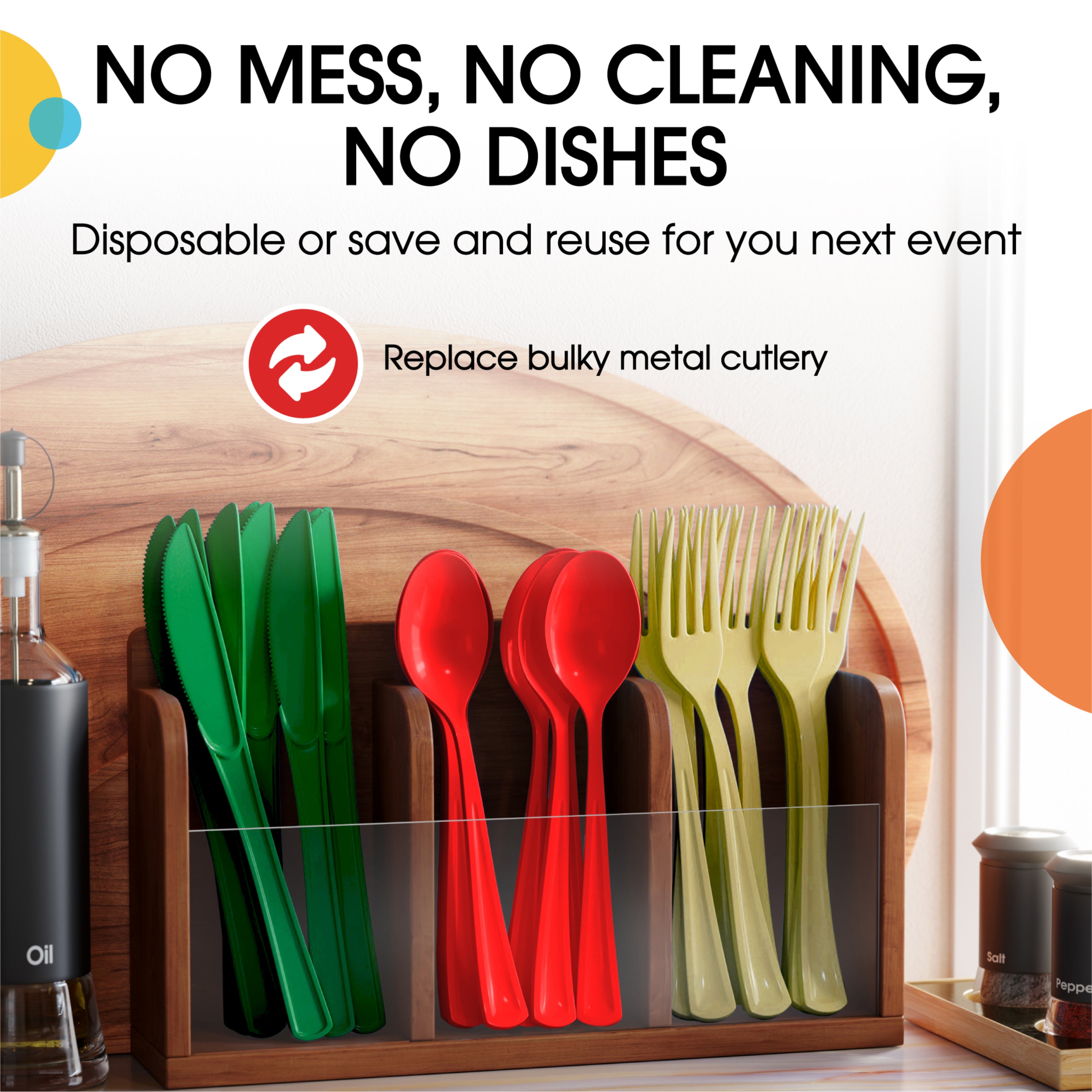 150 Pc. Christmas Plastic Cutlery Combo Set | Red & Green
