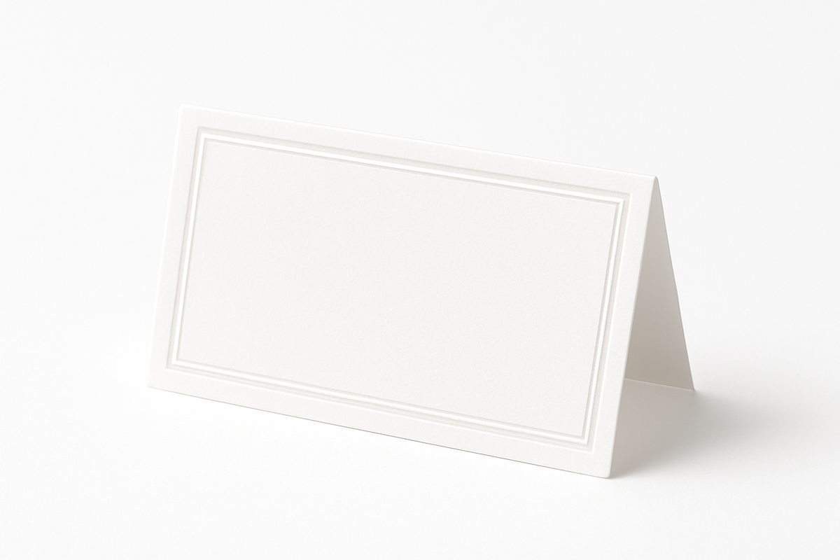 Elegant Pearlized White Place Cards - 50 Pack