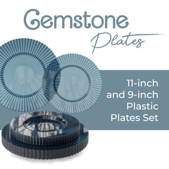 Gemstone Collection Sapphire 9 & 11 Inch Plates - 20 Ct. each