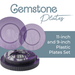 Gemstone Collection Amethyst 9 & 11 Inch Plates - 20 Ct. each