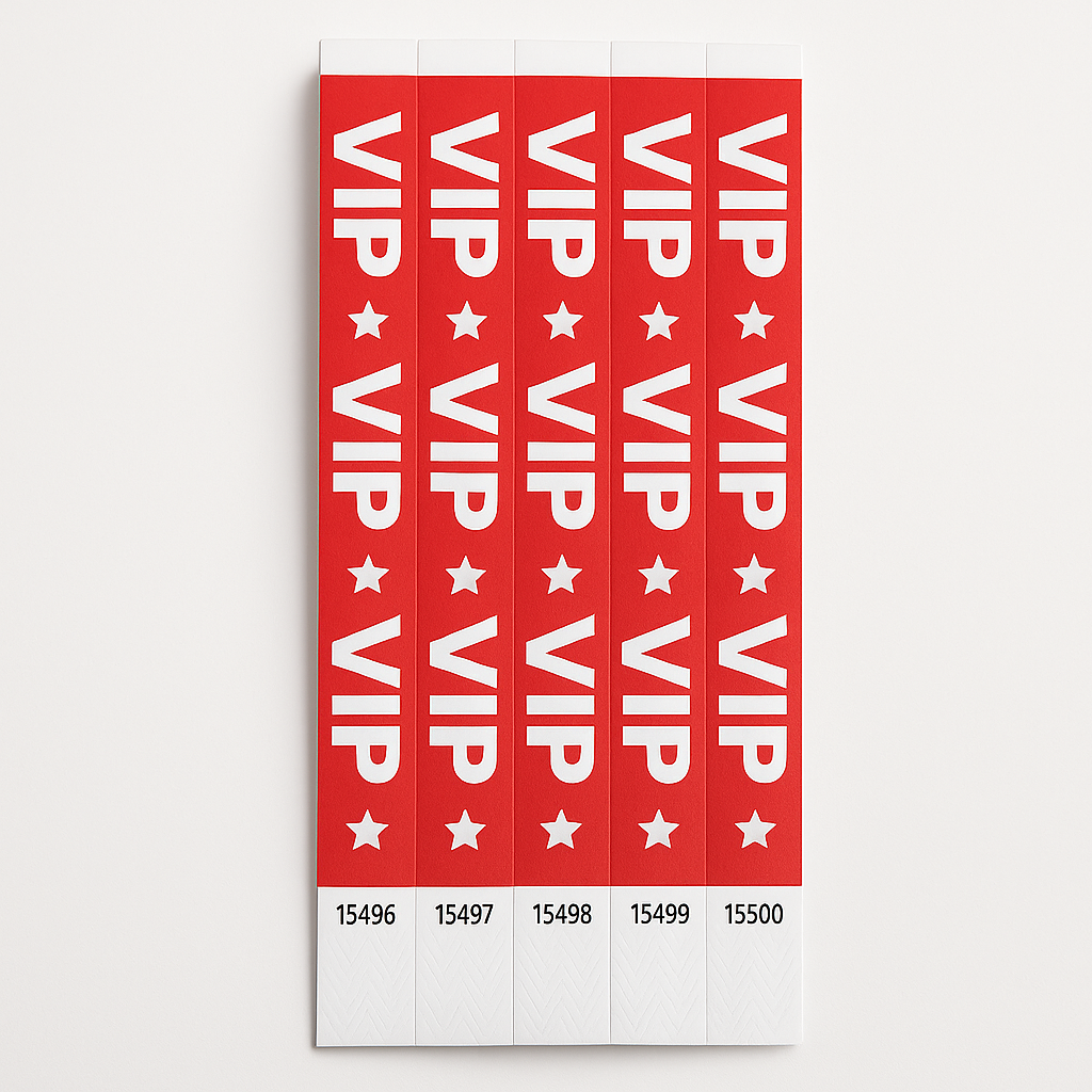 VIP Star Red Waterproof Wristbands - 500 Pack