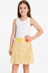 Kids Luau Hula Skirt with Hibiscus Flowers