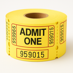 Yellow "Admit One" Ticket Roll - 1000 Pairs
