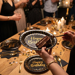 Elegant Confetti Birthday Paper Plates - 8.5" (8 Count)