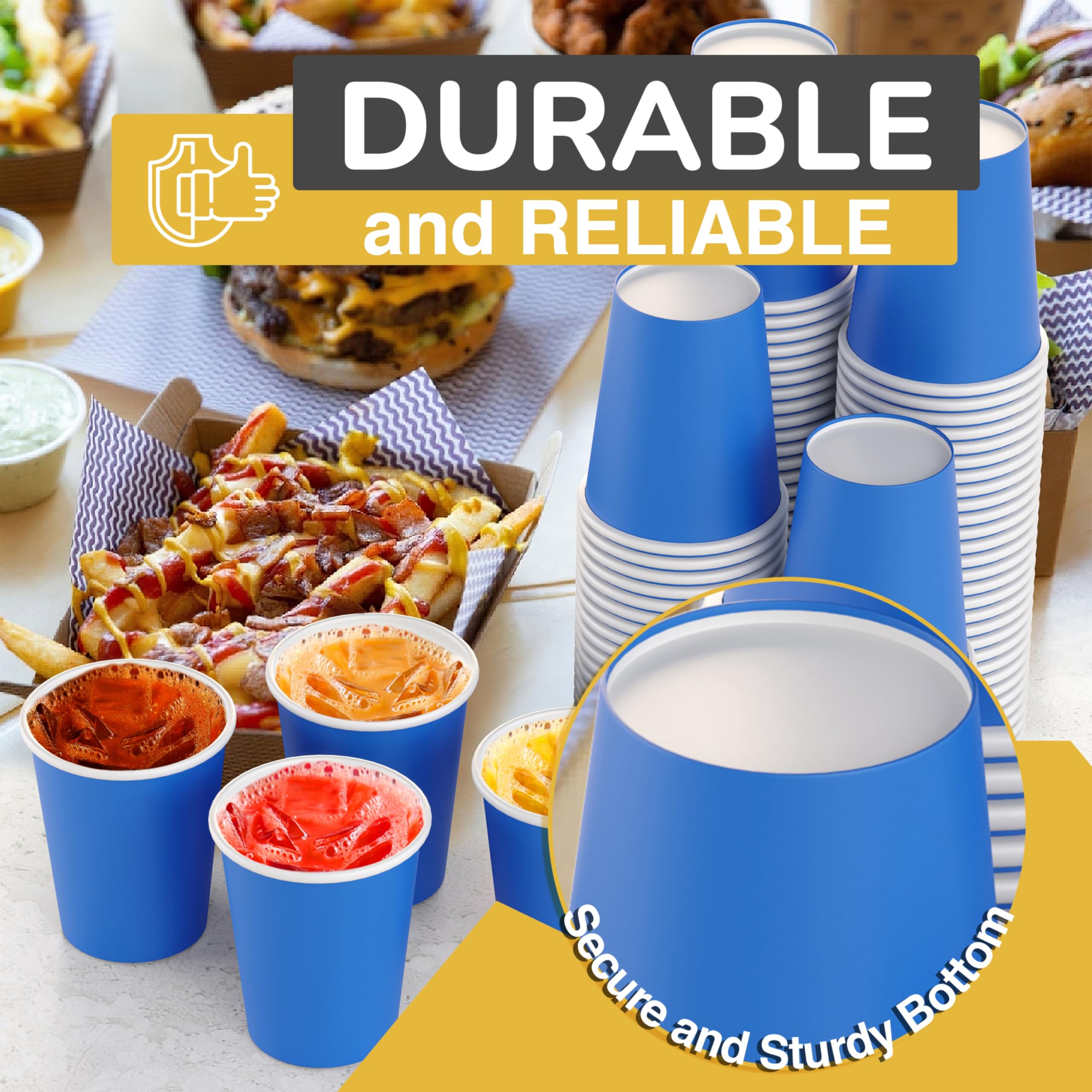 9 oz. Dark Blue Paper Cups - 50 Ct.