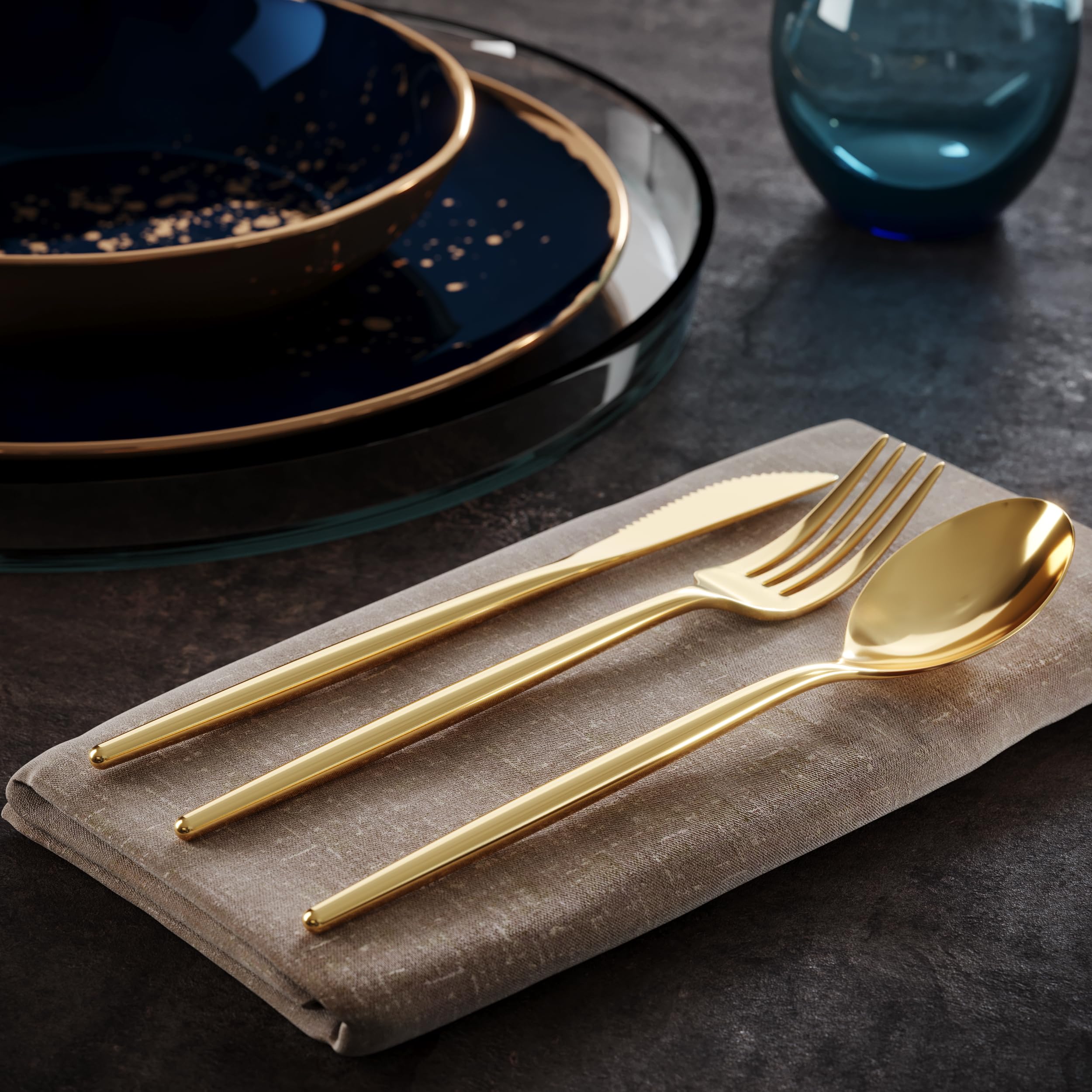 Trendables Gloss Gold Cutlery Combo | 360 Count
