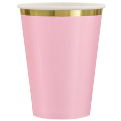 Elegant Rose Gold Trim 12oz Paper Cups