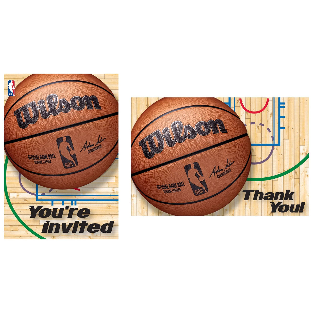 Wilson NBA Basketball Party Invitations & Thank You Notes Set