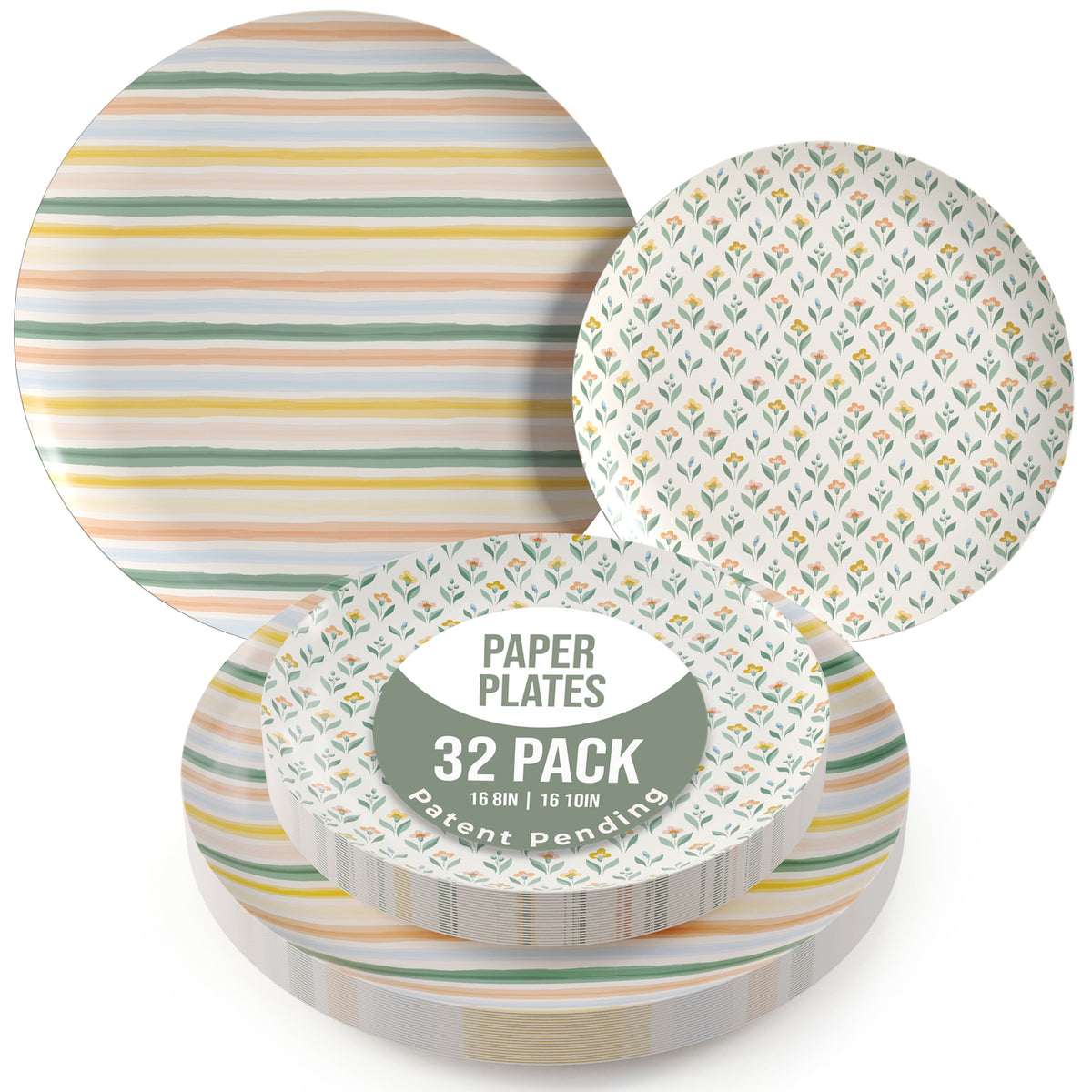 Earthtrends Folk Design Plates Combo Set 16/16.
