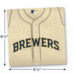 Milwaukee Brewers MLB Lunch Napkins - 6.5 In. x 6.5 In.