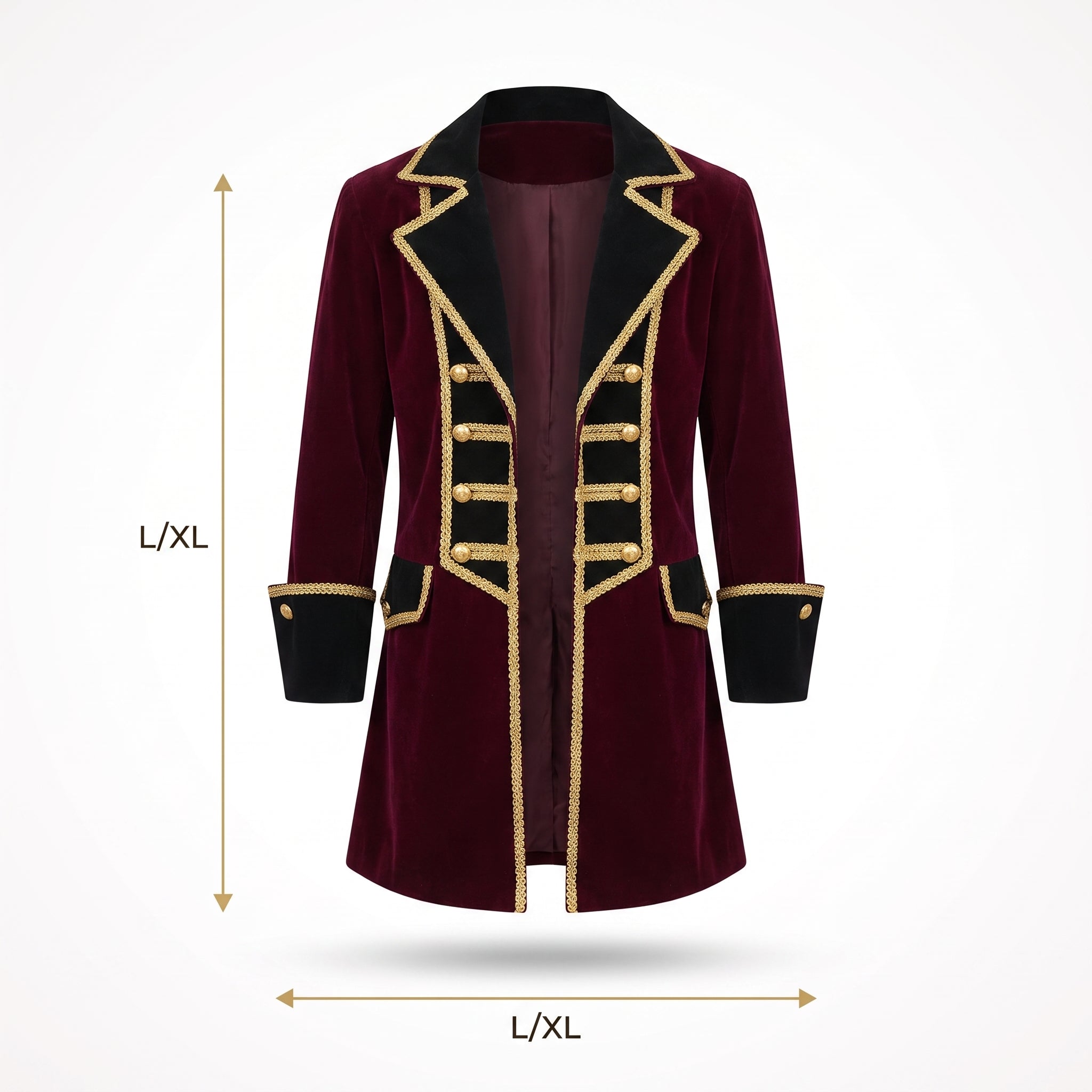 Adult Pirate Captain Jacket Costume - L/XL