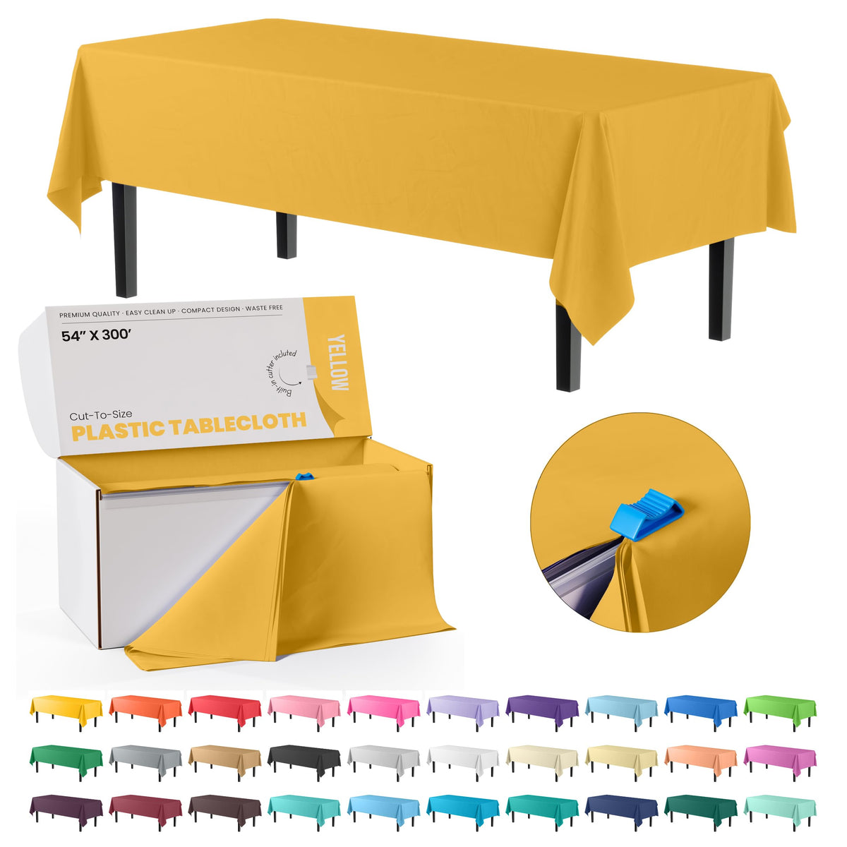 Little Gym - 54" X 300' Select A Size Table Cover - Yellow