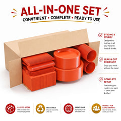 350 Pcs Orange Plastic Disposable Tableware Set