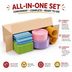 350 Pcs Pastel Disposable Tableware Set