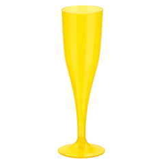 Vibrant Yellow Plastic Champagne Flute - 5.5 oz