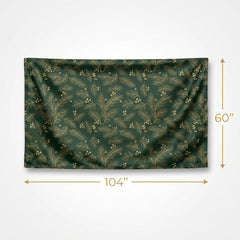 Christmas Traditional Gold Metallic Fabric Table Cover, 60" x 104"
