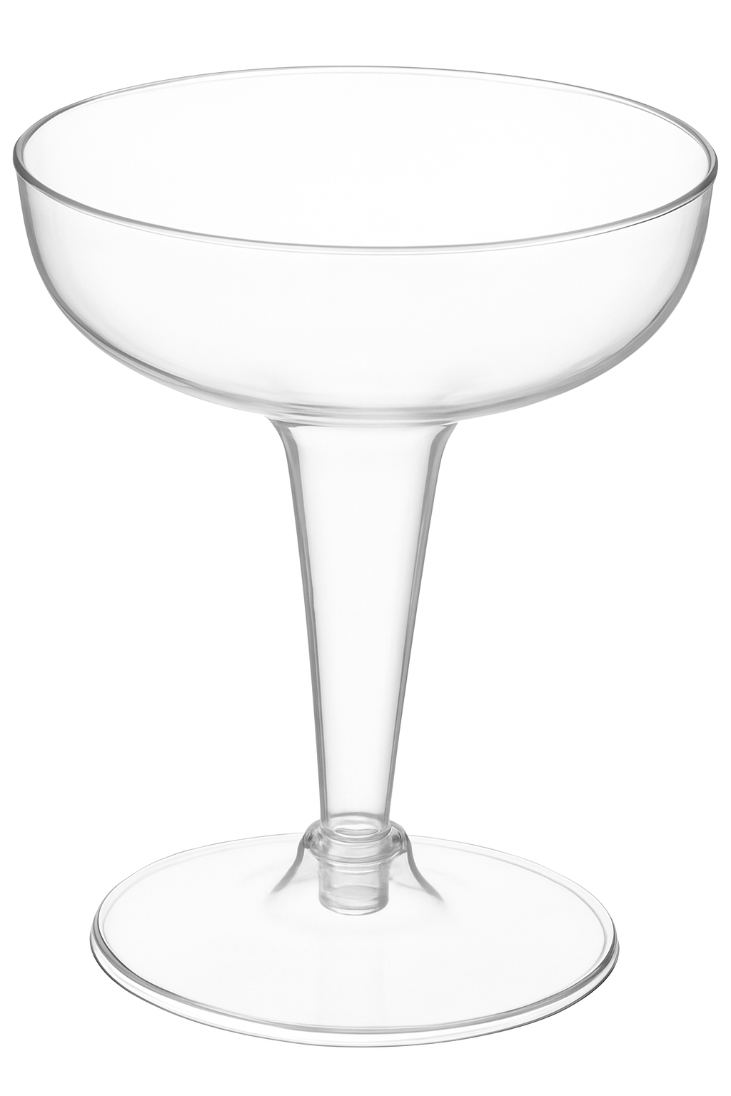 Clear Plastic Champagne Coupe Glasses - 4oz, 32-Piece Set