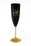 Glamorous VIP Champagne Flutes - Black & Gold, 5oz, Set of 4