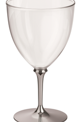 Silver Metallic Base Premium Plastic Wine Glasses ‚Äì 7 oz, Set of 8