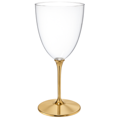 Elegant Gold Premium Plastic Wine Goblets - 7 oz, 20-Pack