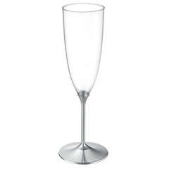 Premium Silver Plastic Champagne Flutes - 4.5 oz, Set of 20