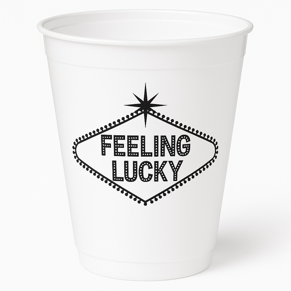 Casino Feeling Lucky 18 oz Plastic Tumblers, 25-pack