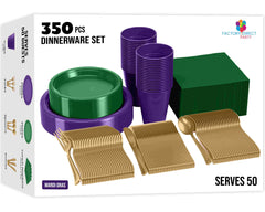 350 Pcs Mardi Gras Disposable Tableware Set