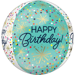Confetti Sprinkles Happy Birthday Orbz Balloon