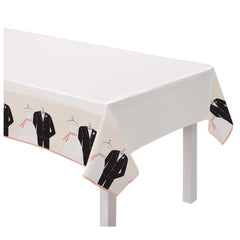 Elegant Wedding Attire Plastic Table Cover