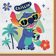 Disney Lilo & Stitch "Chillin'" Beverage Napkins - 16 Pack - 5 In. X 5 In.