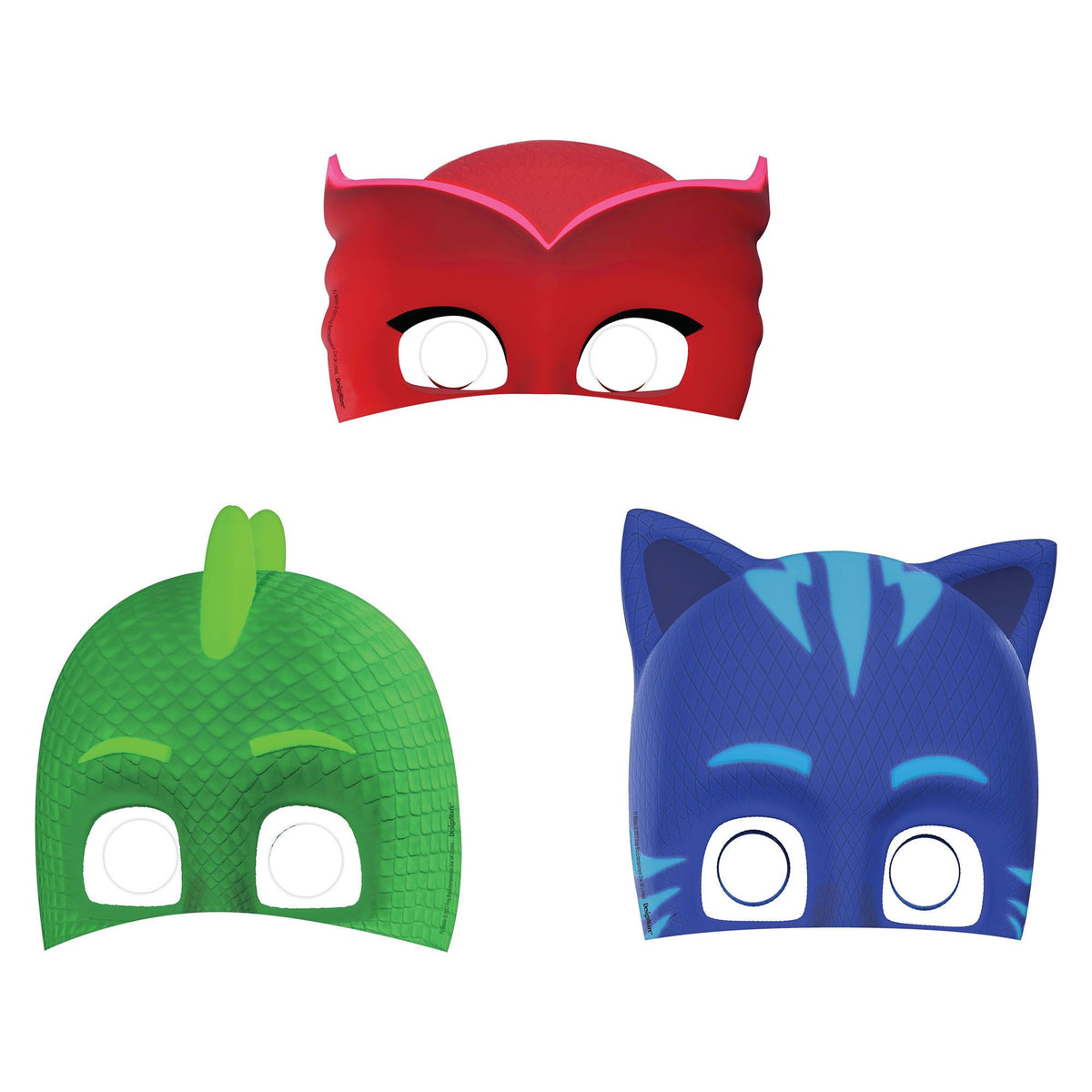 PJ Masks Catboy, Owlette, & Gekko Party Masks - 8-Pack Costume Accessories