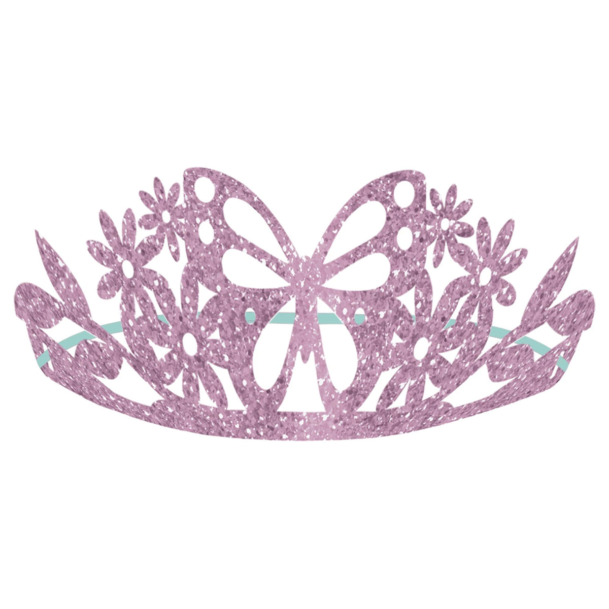 Butterfly Flutter Glitter Paper Tiaras - Pack of 8