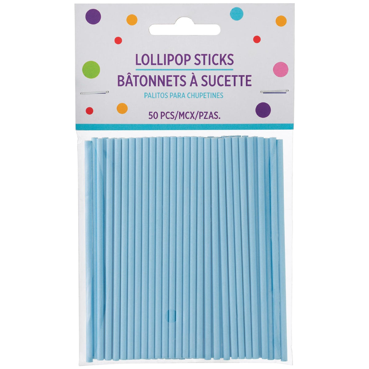 Light Blue Lollipop Sticks - 50 Pack