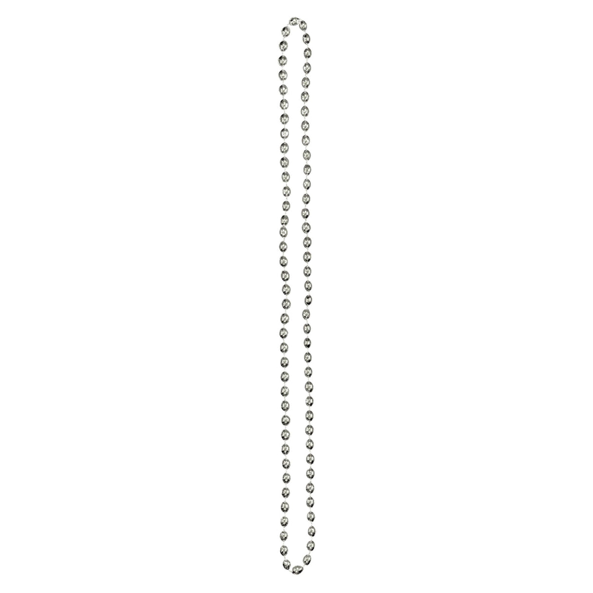 Silver Metallic Bead Necklace - 30 In.