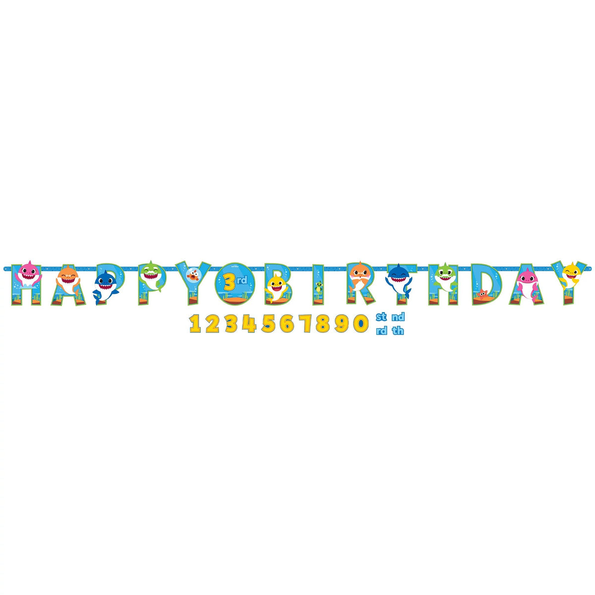 Baby Shark Jumbo "Happy Birthday" Add-An-Age Letter Banner
