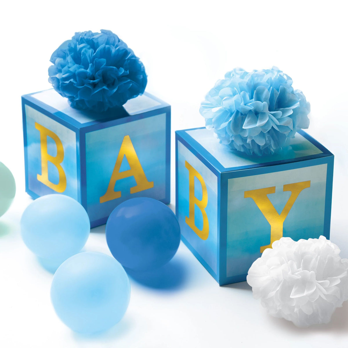 Blue Table Boxes Decorating Kit for Baby Shower