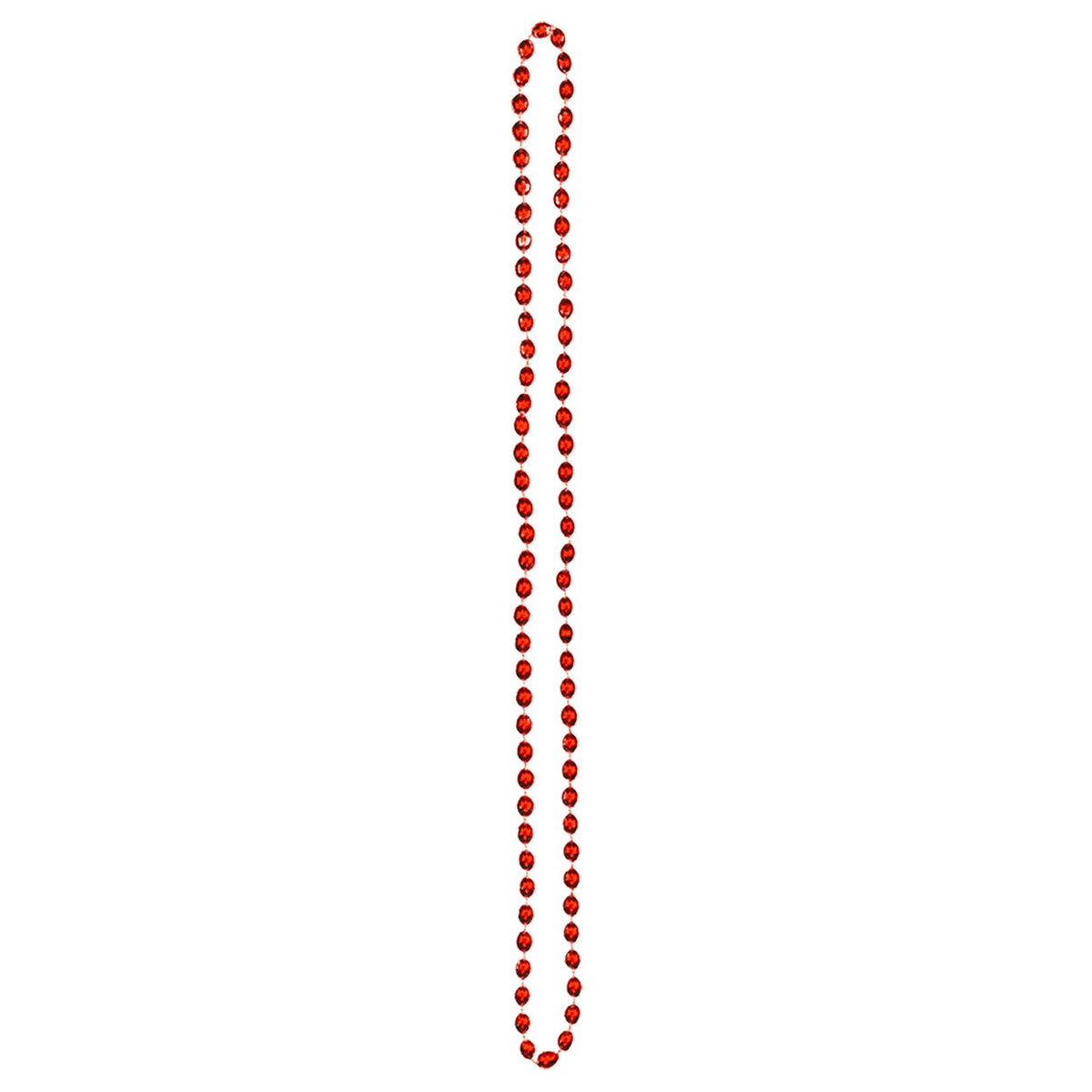 Red Metallic Bead Necklace - 30 In.