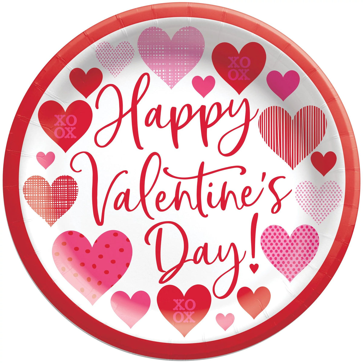 Loving Hearts Valentine's Day Paper Plates - 6.75"