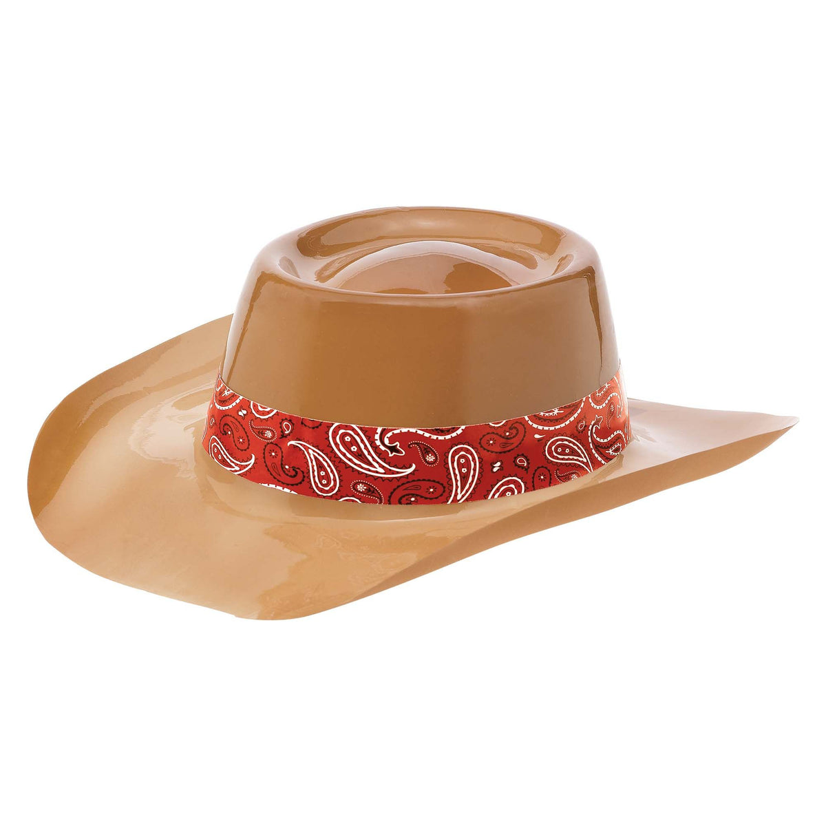Classic Western Cowboy Hat with Red Bandana