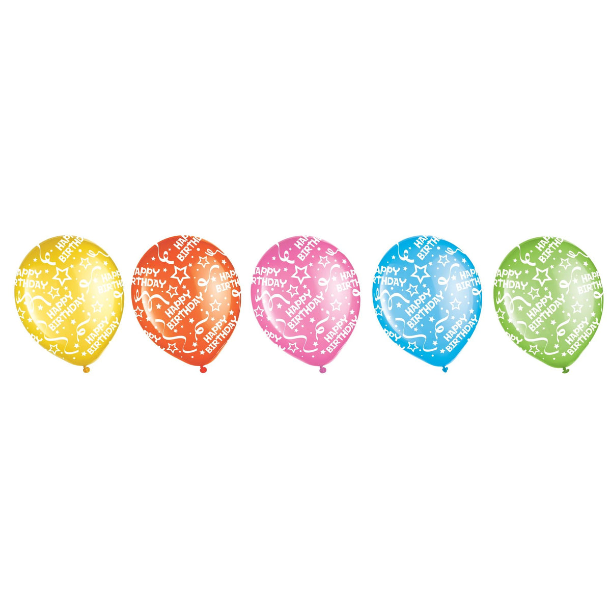 Vibrant Confetti Birthday Latex Balloons, 12-Inch, 20-Pack