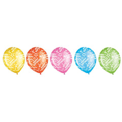 Vibrant Confetti Birthday Latex Balloons, 12-Inch, 20-Pack