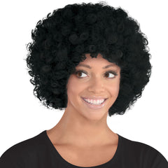 Voluminous Black Curly Wig - Costume and Team Spirit Accessory