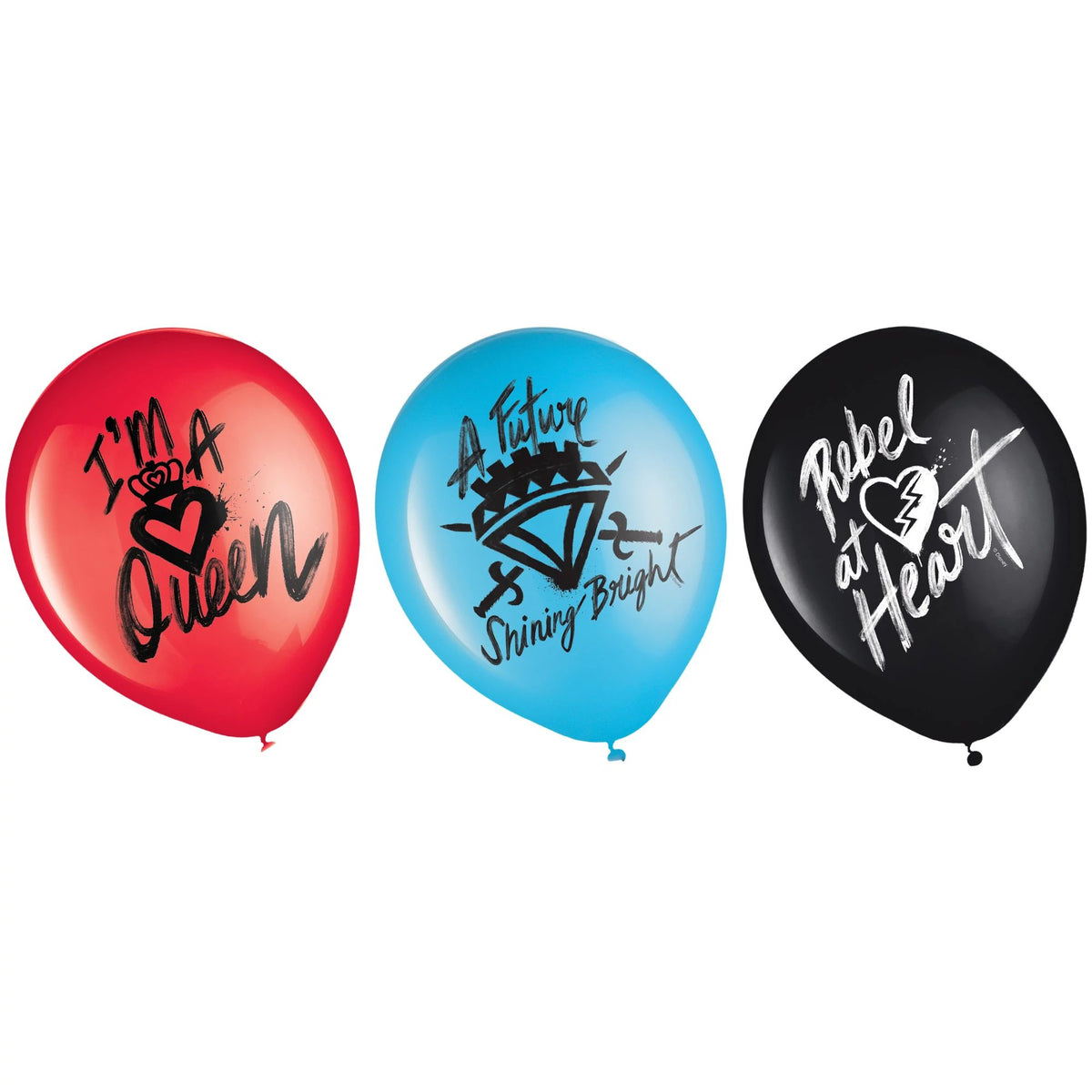 Disney Descendants 4 Latex Balloons, 12-Inch, 6-Pack for Kids Birthday Party