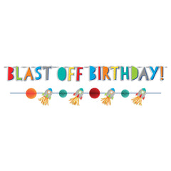 Blast Off Birthday Rocket Garland Banner Kit